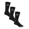 Full Stone Sock 3 Pack - Black