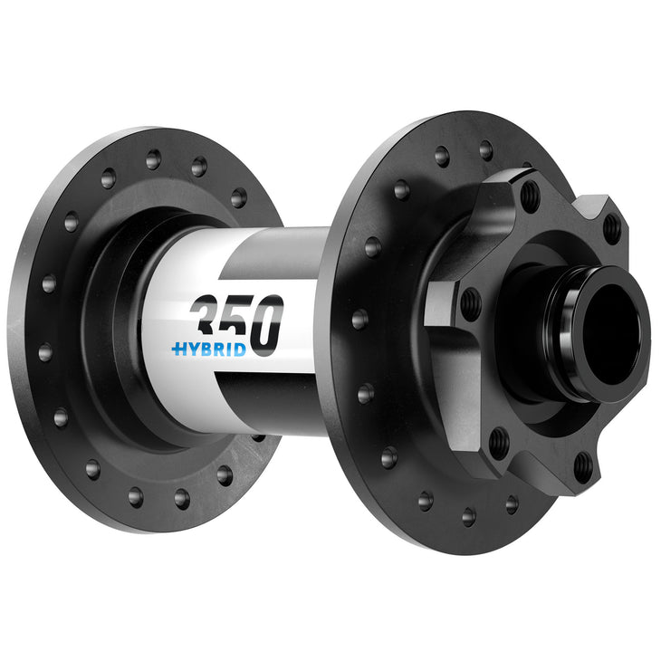 350 Hybrid Front Hub - 15 x 110mm, 6-Bolt, Black, 32h