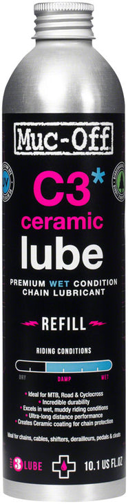 C3 Wet Ceramic Bike Chain Lube - 300ml Aluminum Refill Bottle