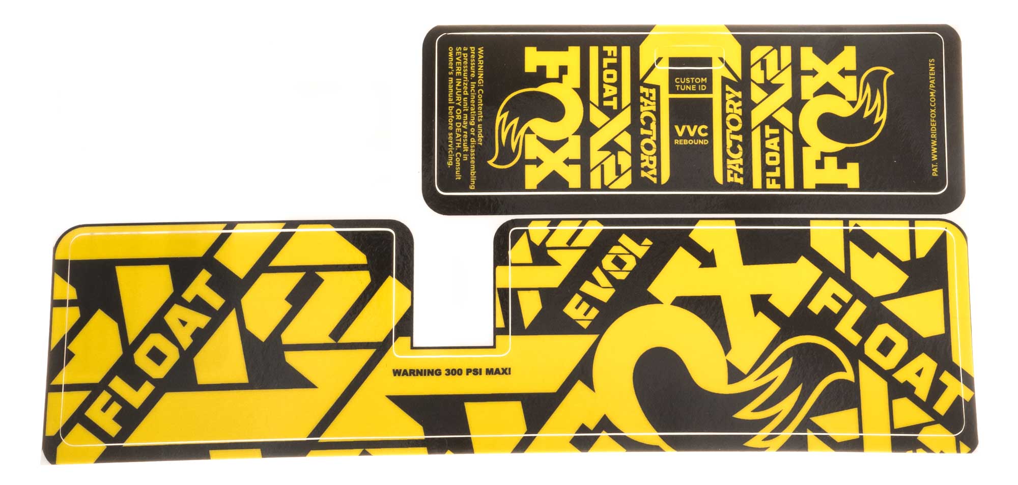 Fox Racing Shox Float X2 Decal Kit - Gloss Finish - Factory Yellow