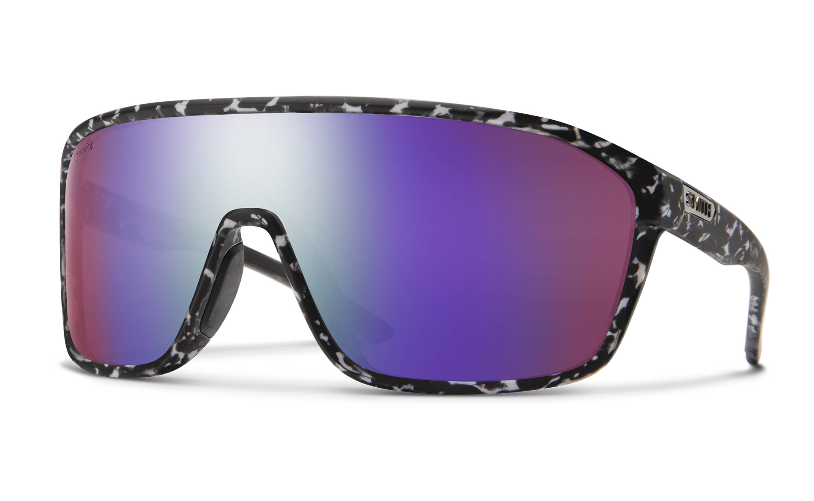 Smith Boomtown Sunglasses - Matte Black Marble / ChromaPop Polarized Violet  Mirror